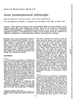 Acute Poststreptococcal Polymyalgia