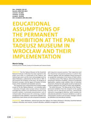 Educational Assumptions of the Permanent Exhibition at the Pan Tadeusz Museum in Wrocław and Their Implementation