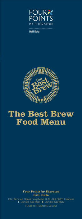 The Best Brew Food Menu