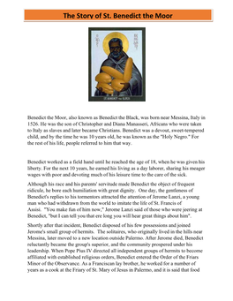 The Story of St. Benedict the Moor