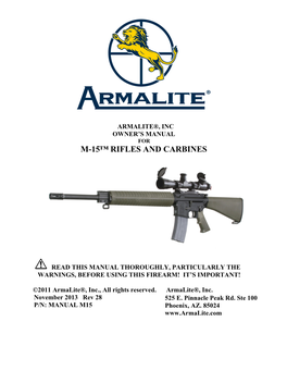 M-15™ Rifles and Carbines