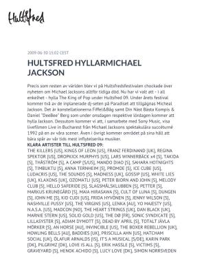 Hultsfred Hyllarmichael Jackson