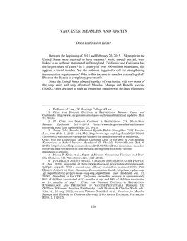 Vaccines, Measles, and Rights by Dorit Rubinstein Reiss (PDF)