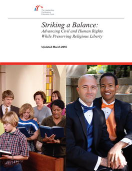Striking a Balance: Advancing Civil and Human Rights While Preserving Religious Liberty