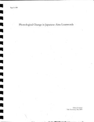 Phonological Change in Japanese-Ainu Loanwords