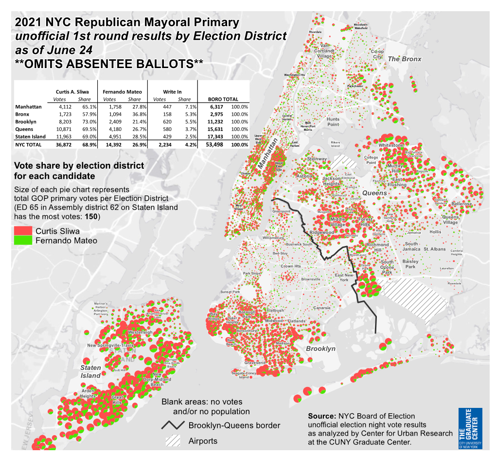 2021 NYC Republican Mayoral Primary Unofficial 1St Round Results