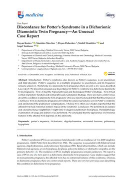 Discordance for Potter's Syndrome in a Dichorionic Diamniotic Twin