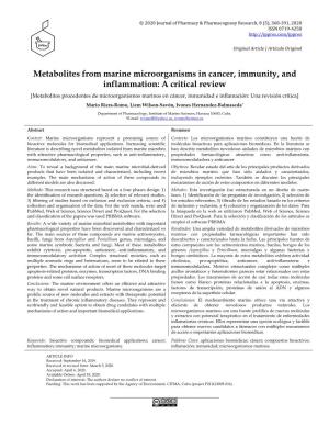 Metabolites from Marine Microorganisms in Cancer, Immunity, and Inflammation