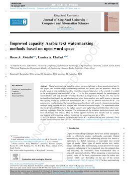 Improved Capacity Arabic Text Watermarking Methods Based on Open Word Space