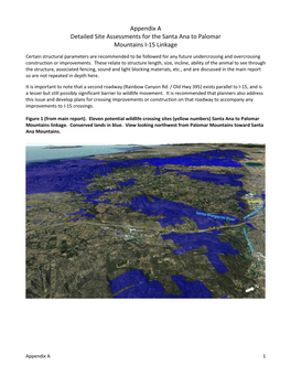 Detailed Site Assessments for the Santa Ana to Palomar Mountains I-15 Linkage