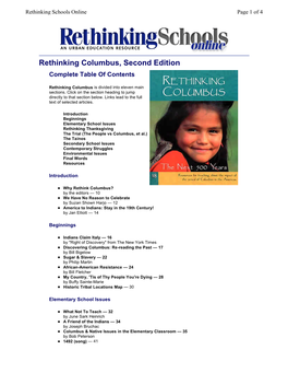 Rethinking Columbus, Second Edition Complete Table of Contents