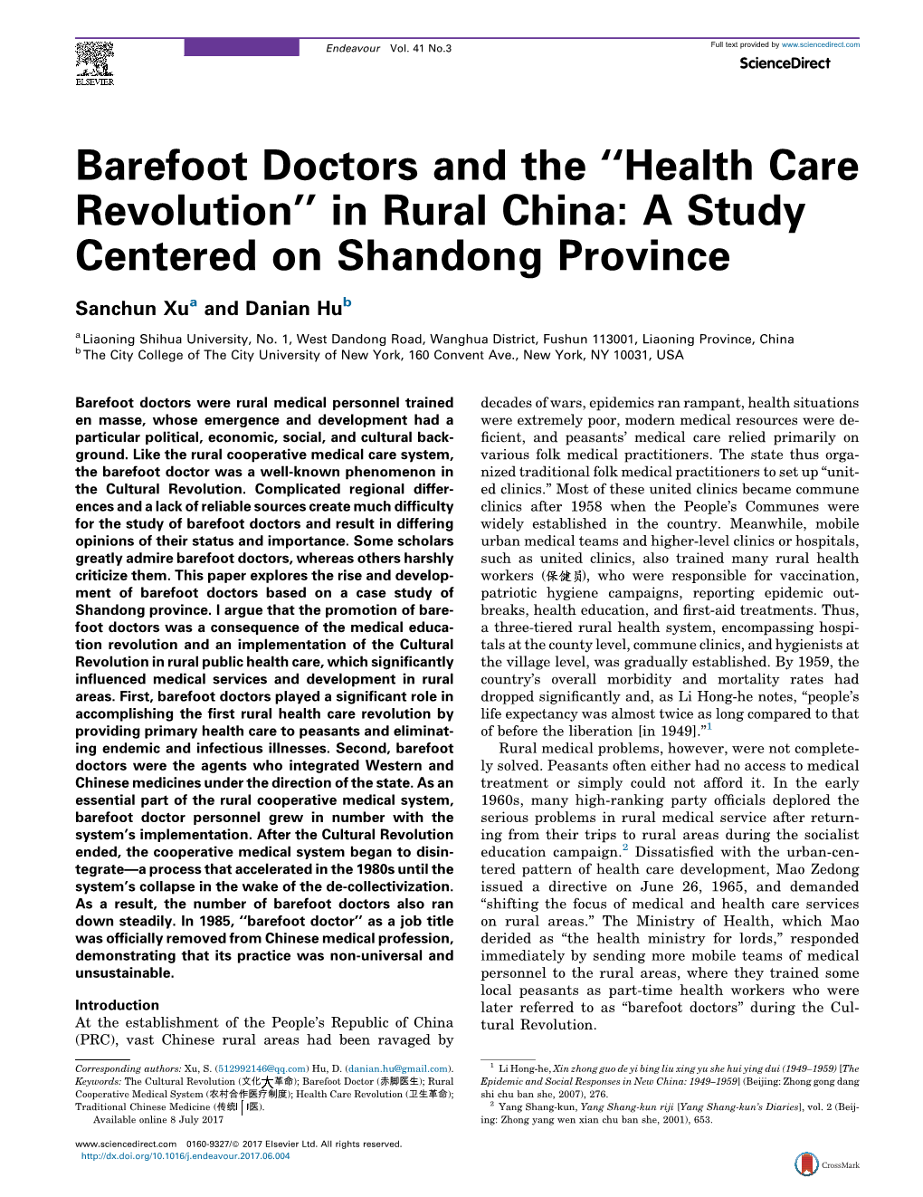 Barefoot Doctors and the ￢ﾀﾜhealth Care Revolution￢ﾀﾝ in Rural China