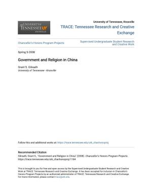 Government and Religion in China