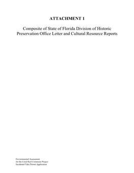 Composite of State of Florida Division of Historic Preservation Office Letter and Cultural Resource Reports