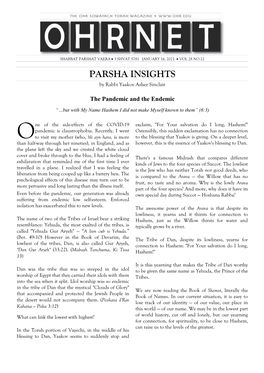 PARSHA INSIGHTS by Rabbi Yaakov Asher Sinclair