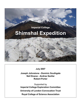 Shimshal Expedition 2007