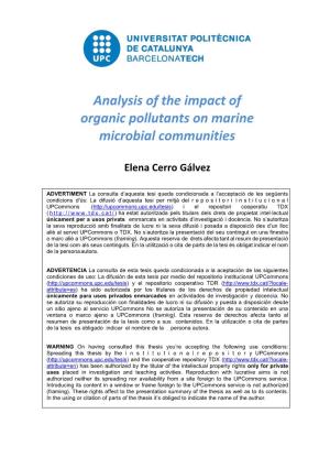 Analysis of the Impact of Organic Pollutants on Marine Microbial Communities