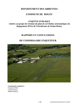 Rapport Et Conclusions Du Commissaire Enqueteur