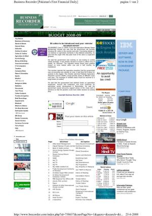 Pagina 1 Van 2 Business Recorder [Pakistan's First Financial Daily] 25