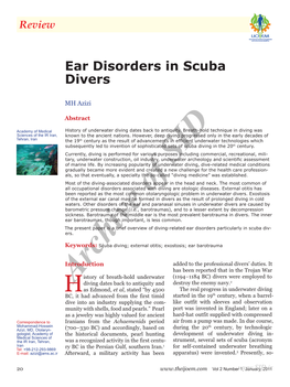 Ear Disorders in Scuba Divers