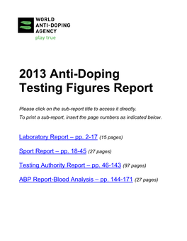 2013 Anti-Doping Testing Figures Report