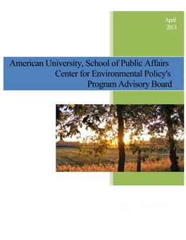 American University, School of Public Affairs Center for Environmental