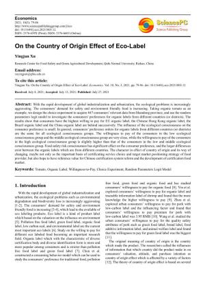 On the Country of Origin Effect of Eco-Label
