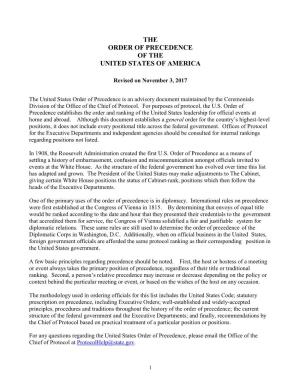 Order of Precedence of the United States of America