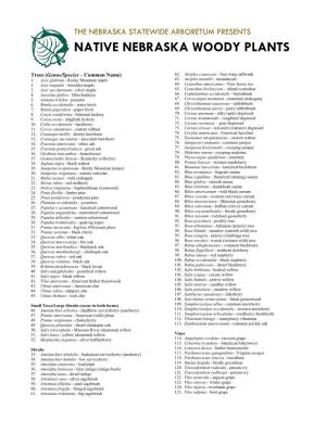Native Nebraska Woody Plants