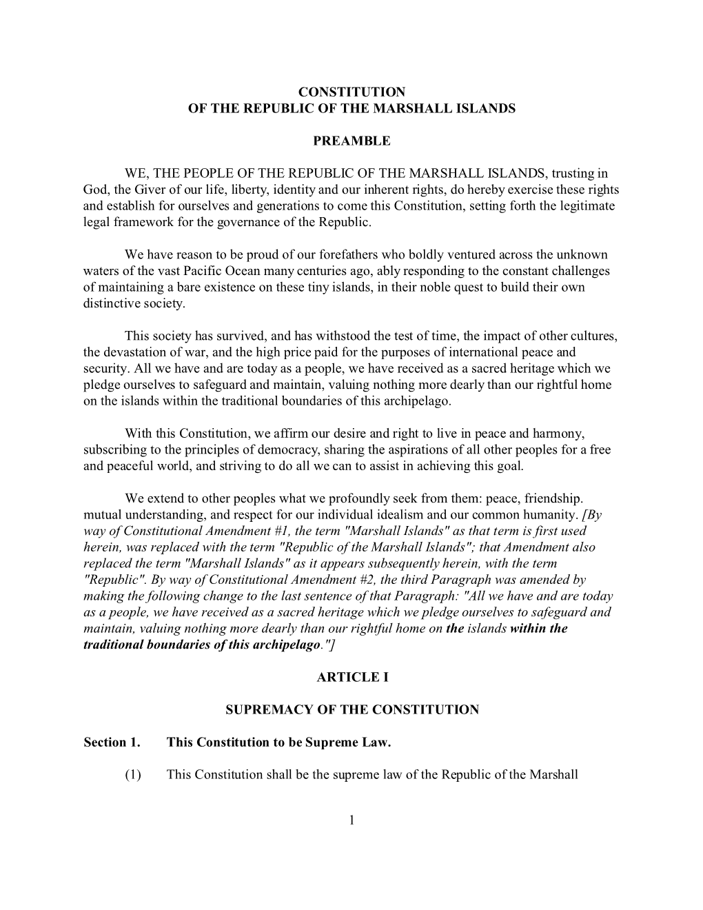 Constitution of the Republic of the Marshall Islands