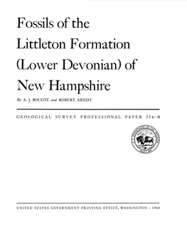 Fossils of the Littleton Formation (Lower Devonian) of New Hampshire