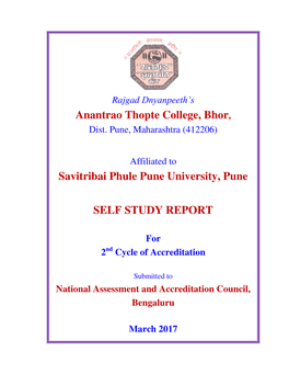 Anantrao Thopte College, Bhor, Savitribai Phule Pune University