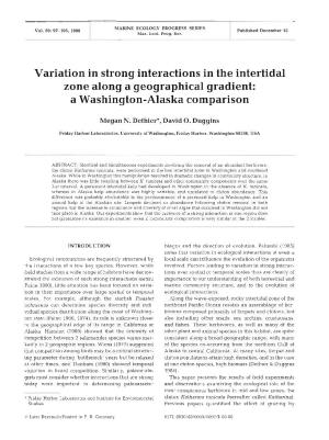 Variation in Strong Interactions in the Intertidal Zone Along a Geographical Gradient: a Washington-Alaska Comparison