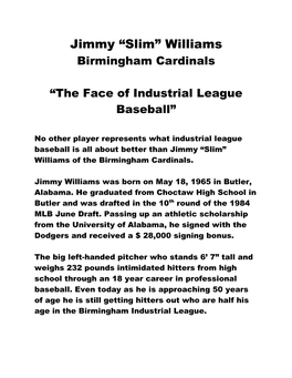Williams Birmingham Cardinals