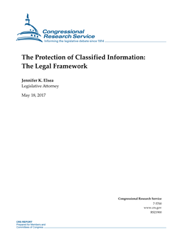 The Protection of Classified Information: the Legal Framework