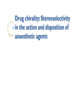 Seminar on Drug Chirality