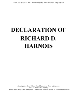 Declaration of Richard D. Harnois