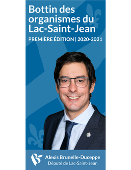 Bottin Des Organismes Du Lac-Saint-Jean PREMIÈRE ÉDITION | 2020-2021