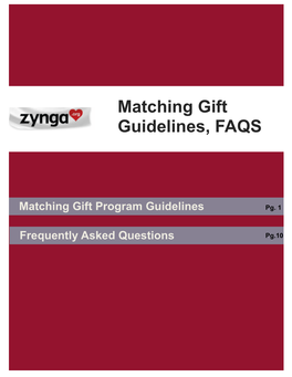 Matching Gift Guidelines, FAQS