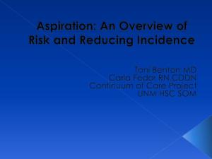 Aspiration: an Overview of Risk and Reducing Incidence