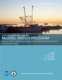 Mussel Watch Site Descriptions and Sampling Procedures for Washington State