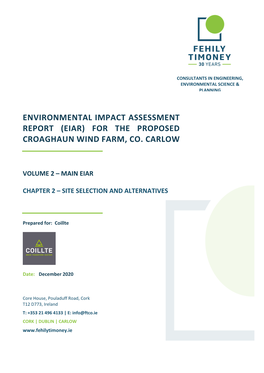 Vol 2 Ch 2 Site Selection and Alternatives Coillte + MHC Comments