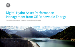 Digital Hydro Asset Performance Management from GE Renewable Energy