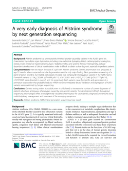 A Very Early Diagnosis of Alstrӧm Syndrome by Next Generation Sequencing