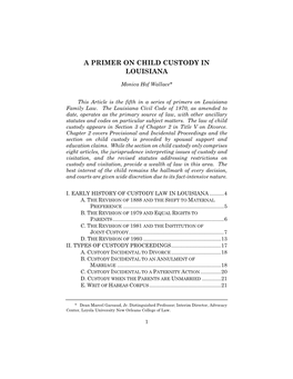 A Primer on Child Custody in Louisiana