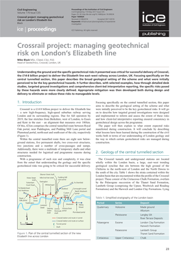 Managing Geotechnical Risk on London's Elizabeth Line