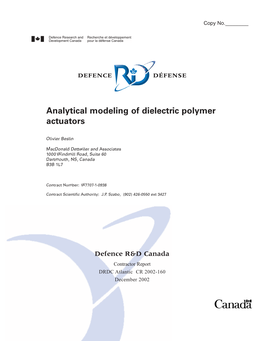 Analytical Modeling of Dielectric Polymer Actuators