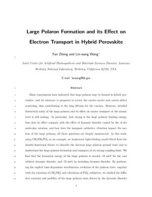 Large Polaron Formation and Its Effect on Electron Transport in Hybrid