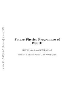Future Physics Programme of BESIII