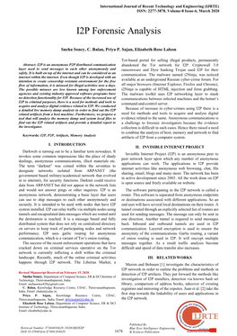 I2P Forensic Analysis